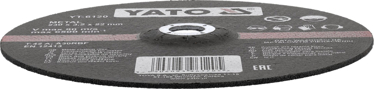 Disco da Taglio Metallo 230x3,2x22 mm Yato