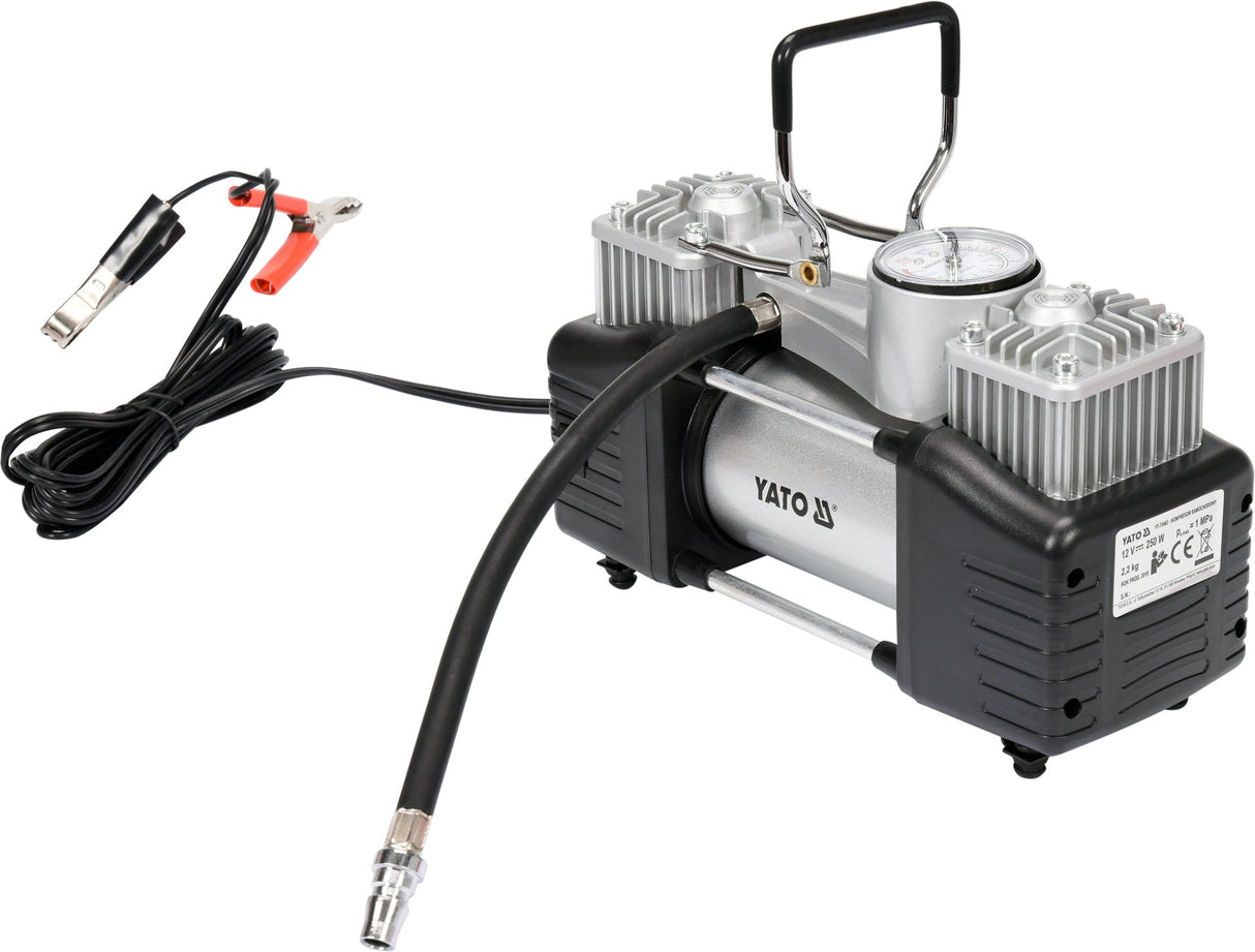 Compressore Auto Yato 12V 250W 150 PSI con LED e Morsetti