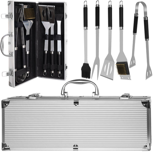 Ustensiles de barbecue - Ensemble de 5 accessoires + étui