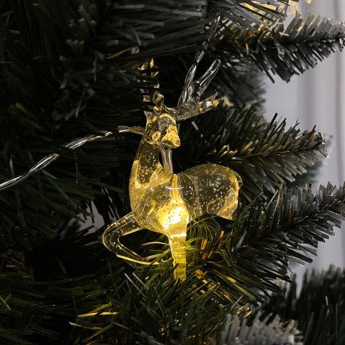 Ghirlanda Luminosa Natalizia a LED con Renne – Bianco Caldo, 10 Pezzi