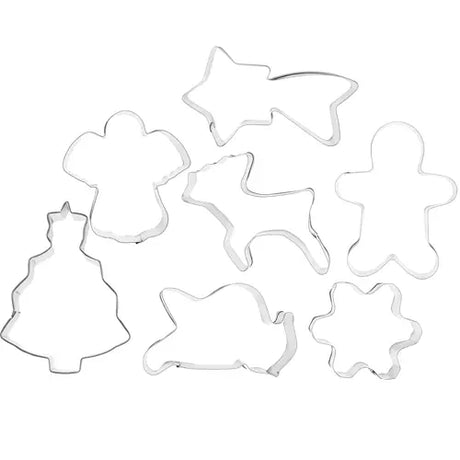 Stampi in Metallo Natalizi  Set 7 Pezzi in Acciaio Inossidabile per Biscotti e Decorazioni Natalizie