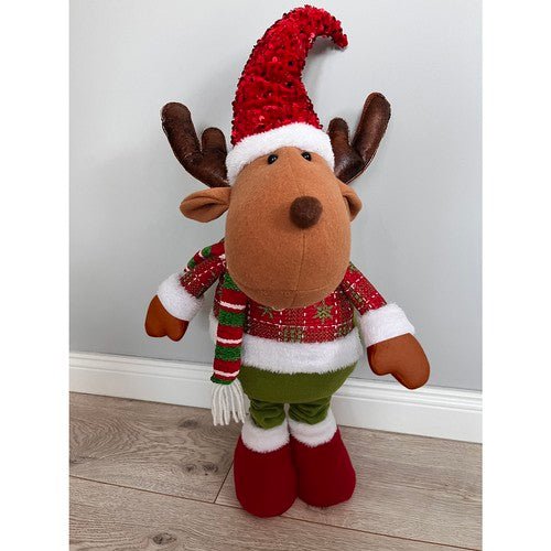 Renne de Noël avec pattes télescopiques 62-95 cm, décoration de Noël, nouveauté 2023