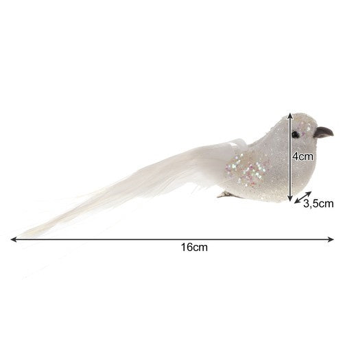 Set 2 uccelli decorativi Ruhhy con piume e clip