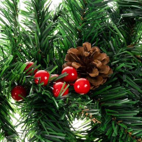 Ghirlanda per Albero di Natale 1m Ruhhy – Decorazione Natalizia con Pigne e Palline Rosse, Flessibile e Realistica