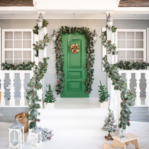 Ghirlanda per Albero di Natale 1m Ruhhy – Decorazione Natalizia con Pigne e Palline Rosse, Flessibile e Realistica