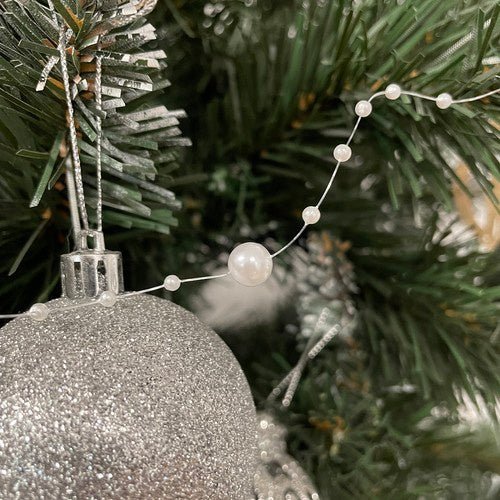 Ghirlanda per Albero di Natale Ruhhy 5 m – Catena di Perle Bianche Decorative,