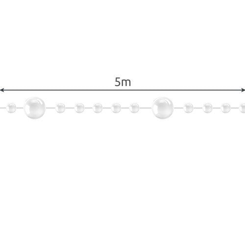 Ghirlanda per Albero di Natale Ruhhy 5 m – Catena di Perle Bianche Decorative,