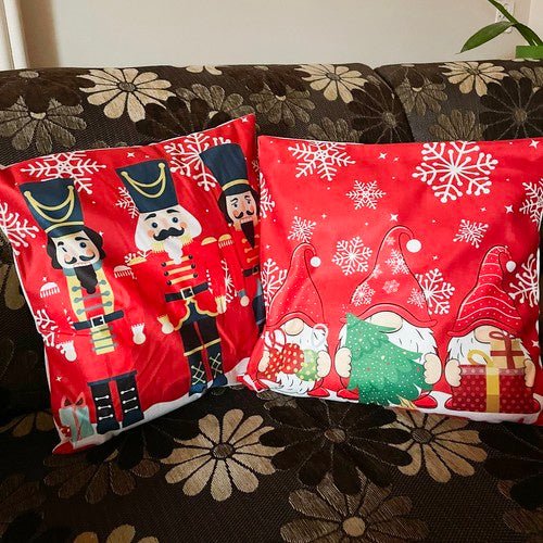 Federa Natalizia Decorativa 45 × 45 cm – Motivo Schiaccianoci