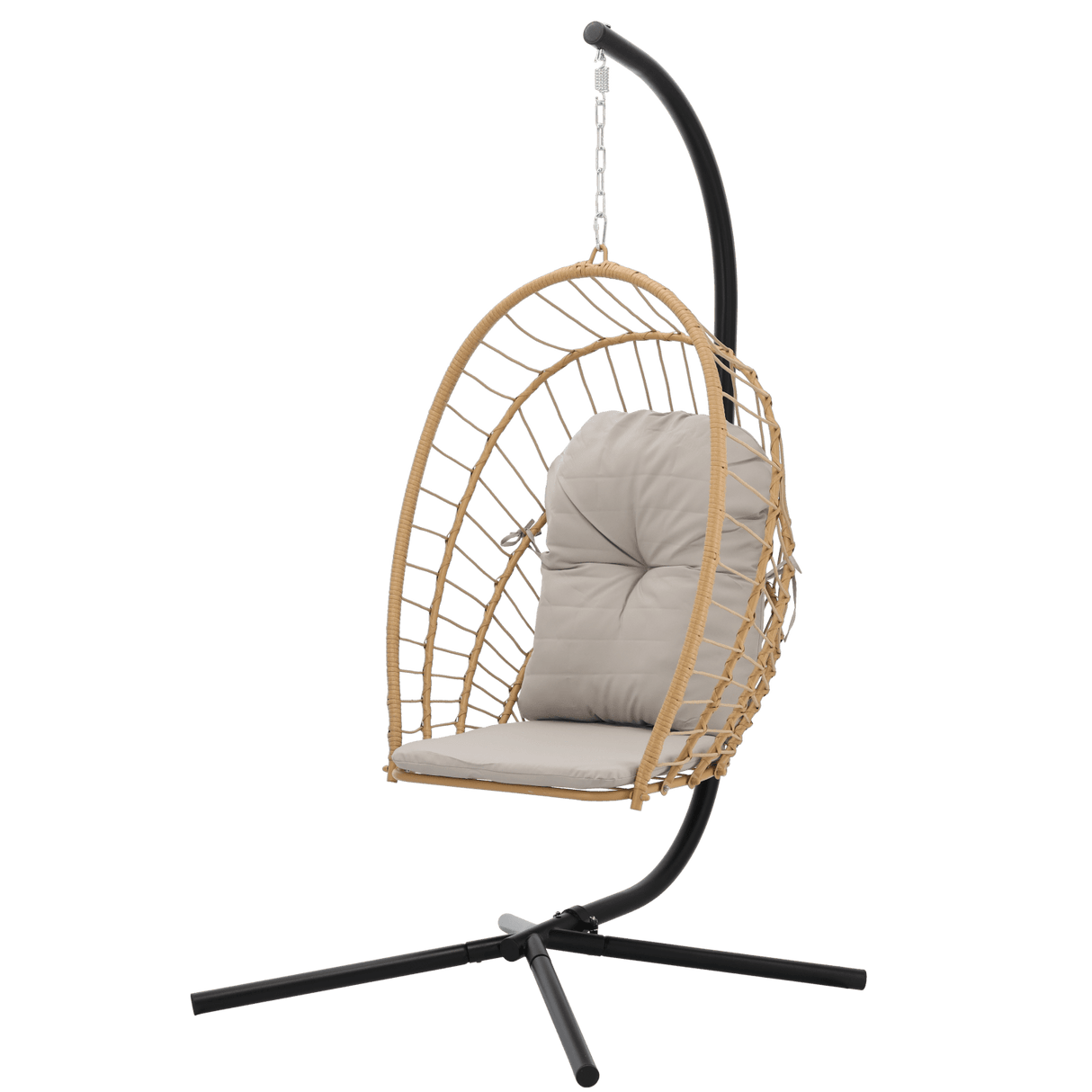 Poltrona sospesa pieghevole Eris Garden Line marrone con cuscino grigio