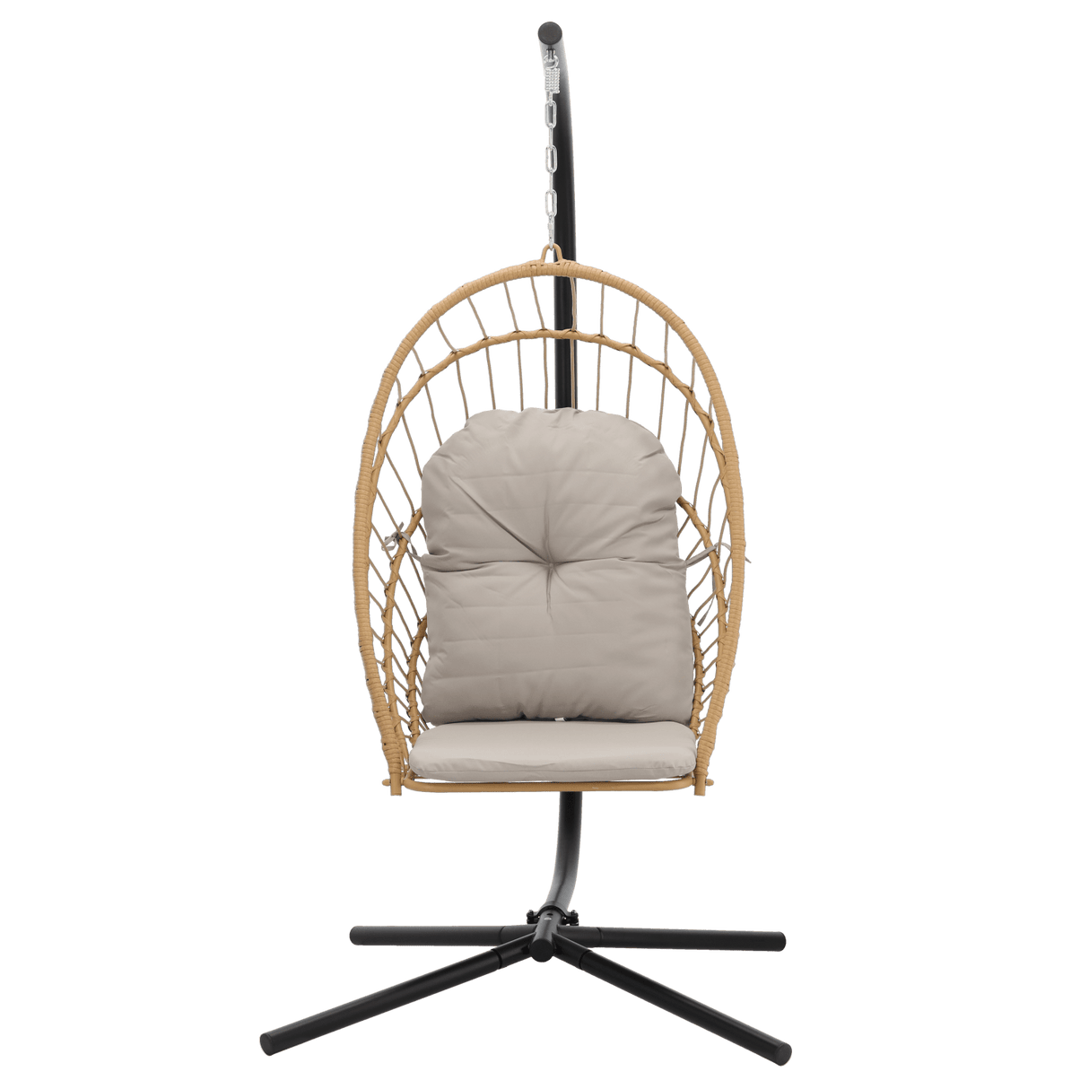 Poltrona sospesa pieghevole Eris Garden Line marrone con cuscino grigio