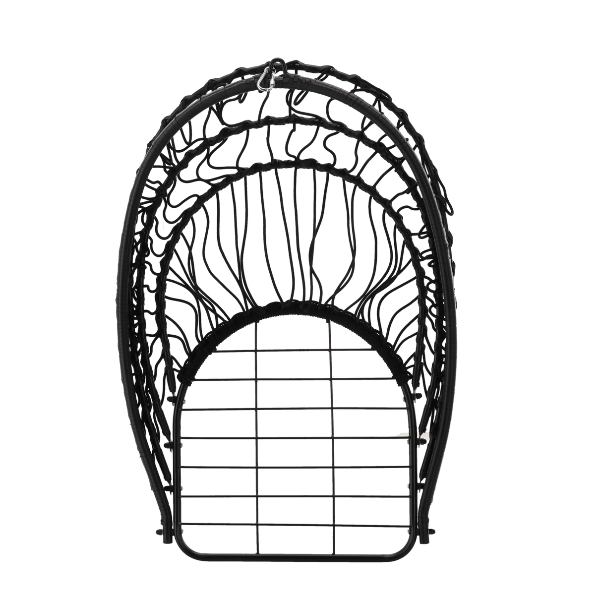 Poltrona Sospesa Pieghevole Eris Garden Line Nera Cuscino Nero 140kg