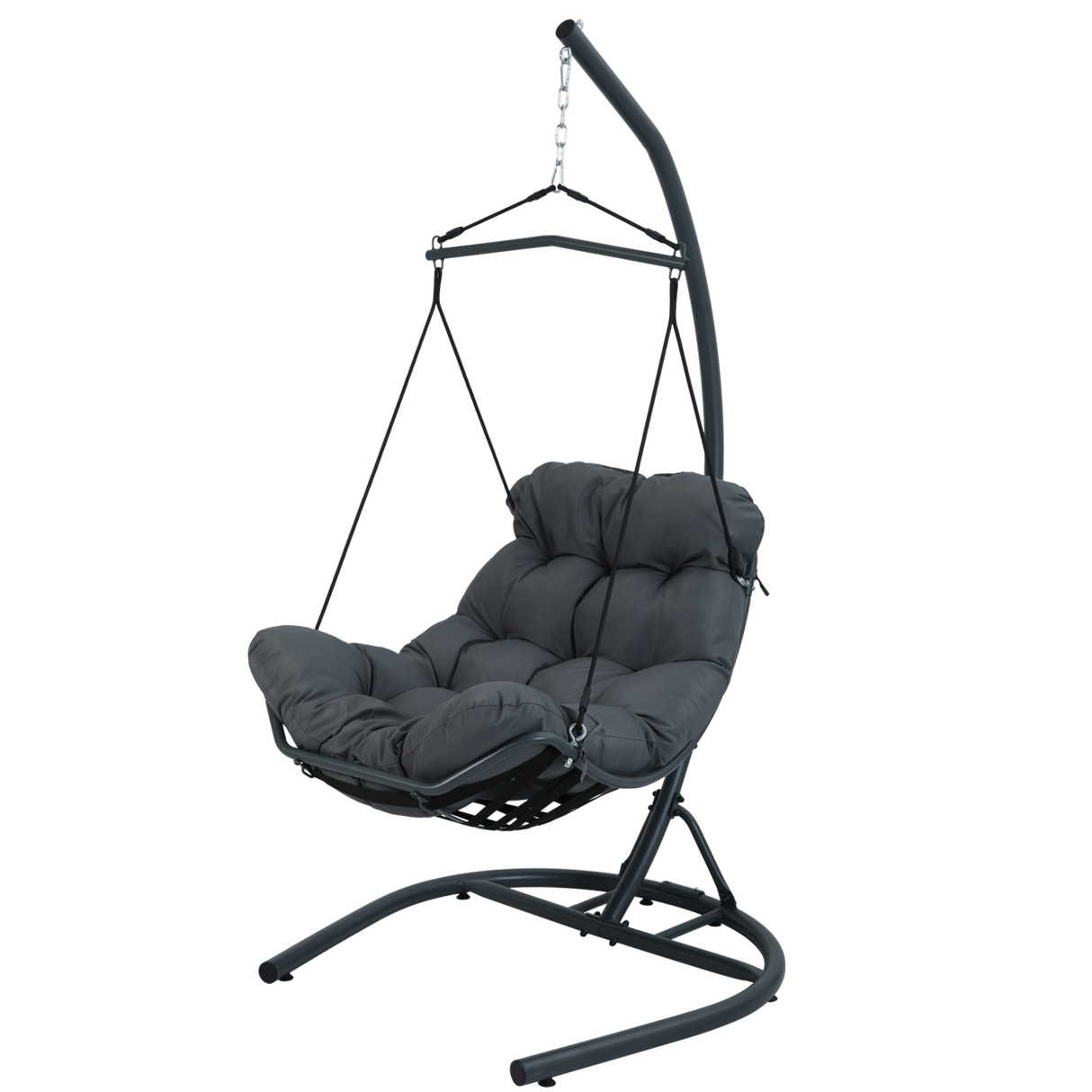 Poltrona Sospesa Tumber Garden Line Antracite Cuscino Pianka Telaio 120kg