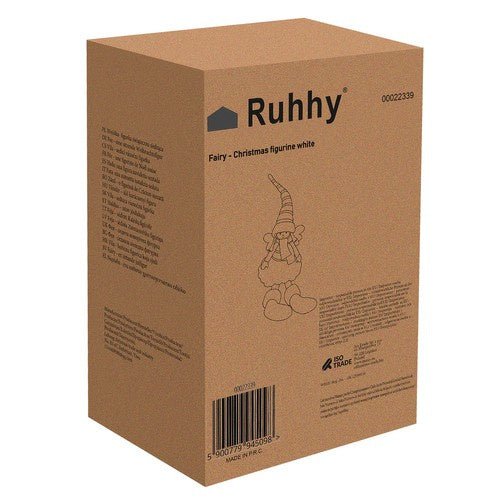 Fata Natalizia Seduta Figurina Decorativa con Ali Glitterate 55Cm