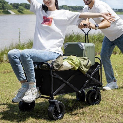 Carrello pieghevole nero da spiaggia e giardino Gardlov