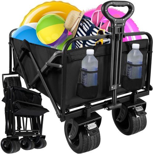 Carrello pieghevole nero da spiaggia e giardino Gardlov