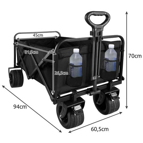 Carrello pieghevole nero da spiaggia e giardino Gardlov