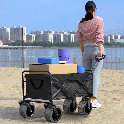 Carrello pieghevole nero da spiaggia e giardino Gardlov