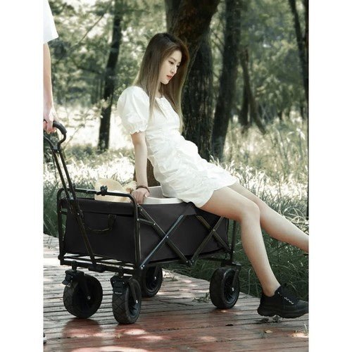 Carrello pieghevole nero da spiaggia e giardino Gardlov
