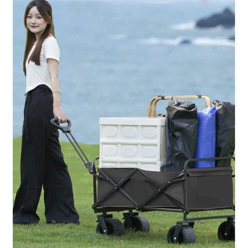 Carrello pieghevole nero da spiaggia e giardino Gardlov
