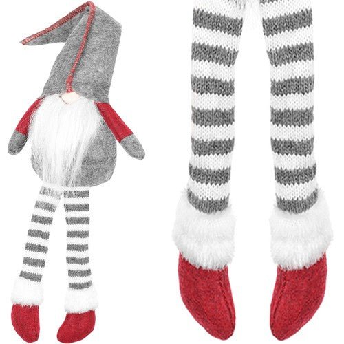 Gnomo Seduto Rosso\Grigio Decorazione Natalizia 50 cm