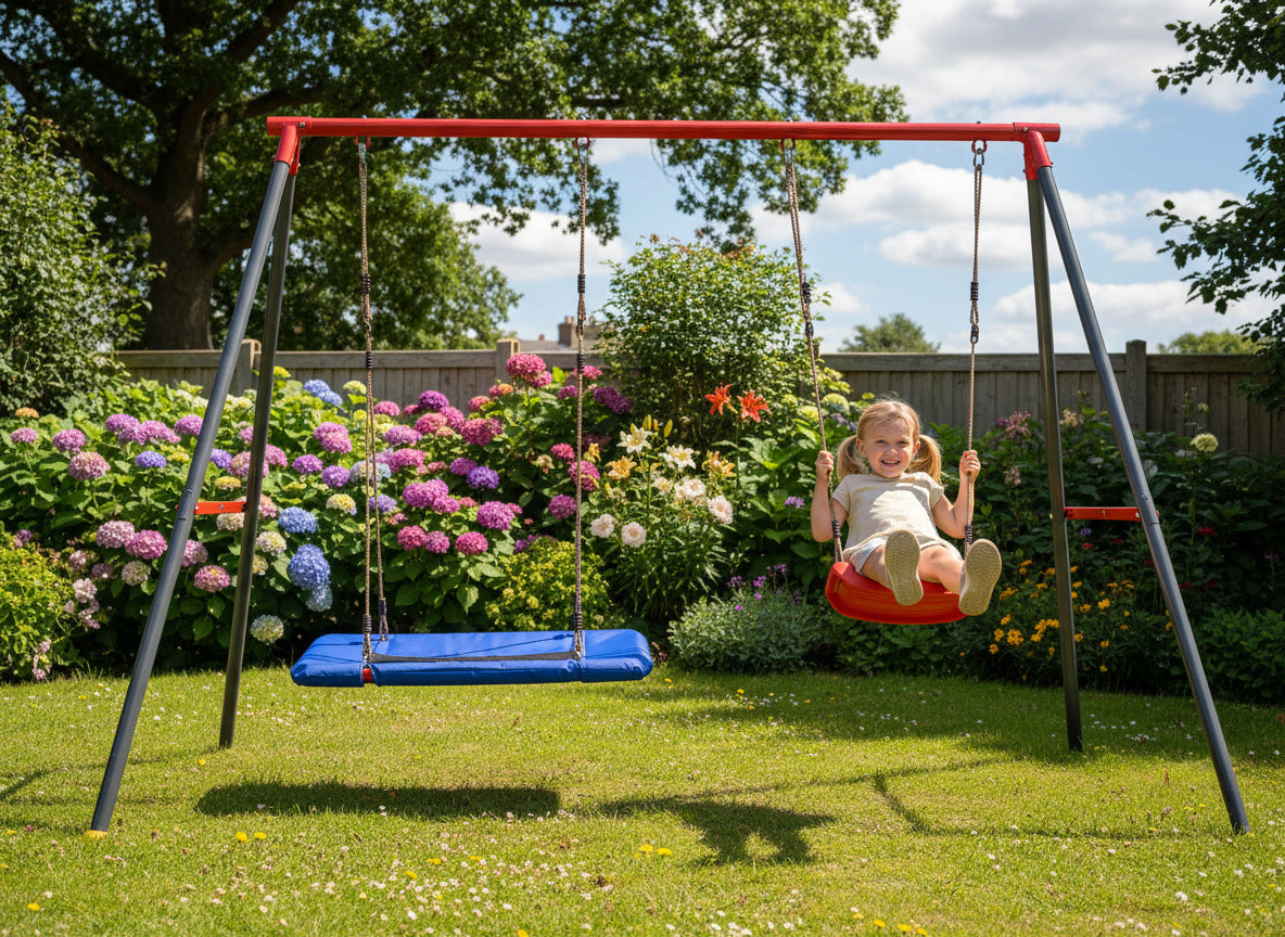 Altalena da Giardino Doppia Garden Line Nido di Cicogna 290cm 2 Bambini