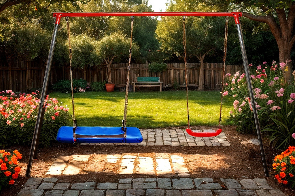 Altalena da Giardino Doppia Garden Line Nido di Cicogna 290cm 2 Bambini