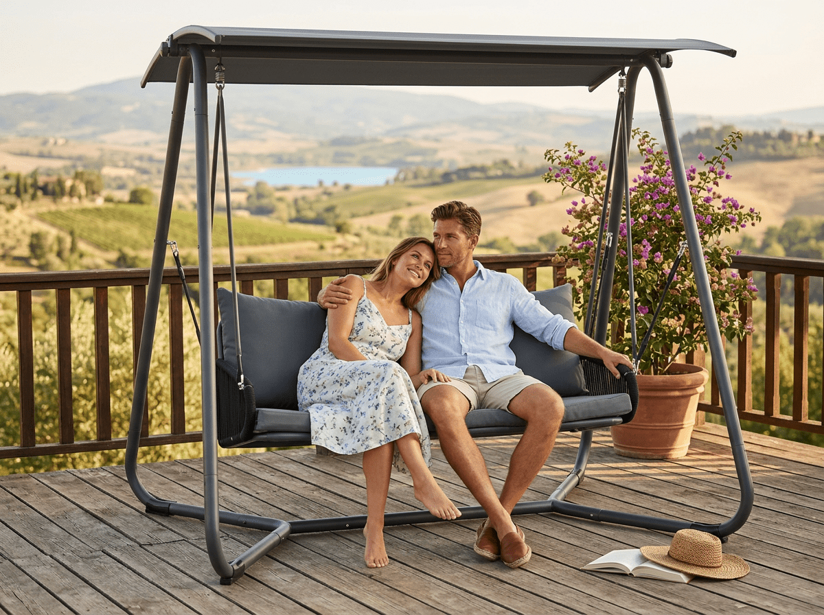 Dondolo da giardino premium Garden Line 3 posti antracite