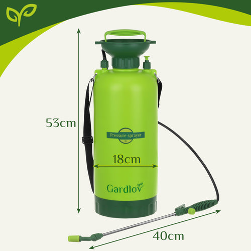 Spruzzatore a Pressione Manuale Gardlov 8 Litri con Tracolla