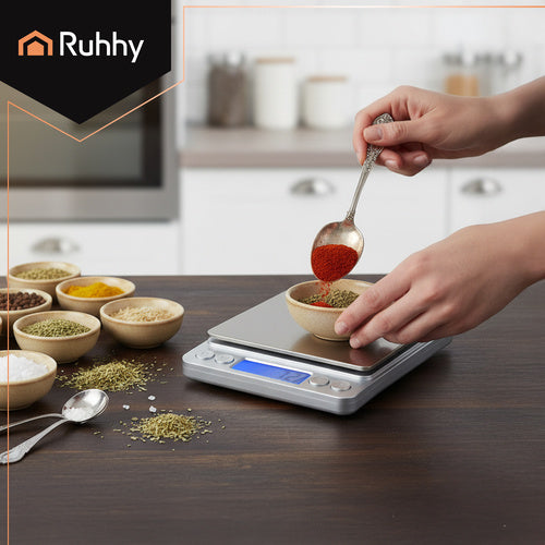 Bilancia da cucina digitale Ruhhy Precisione 0,1g fino a 2 kg ciotole comprese