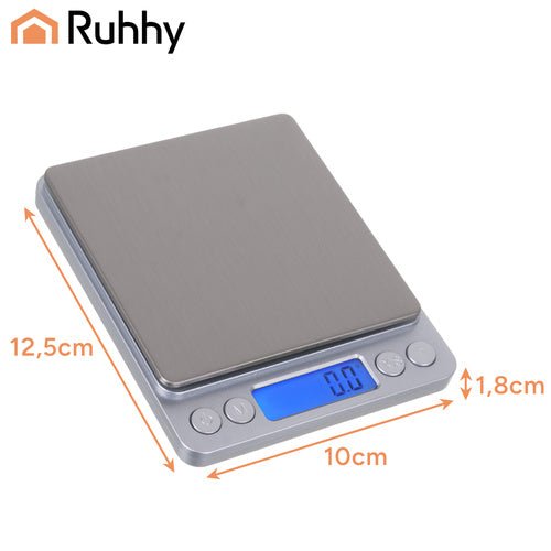 Bilancia da cucina digitale Ruhhy Precisione 0,1g fino a 2 kg ciotole comprese