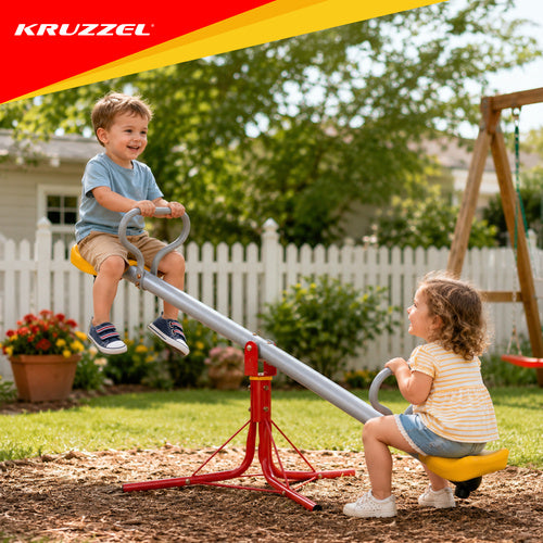 Altalena da Giardino 2 in 1 Kruzzel Bilico Giostra 360° 2 Bambini 75kg