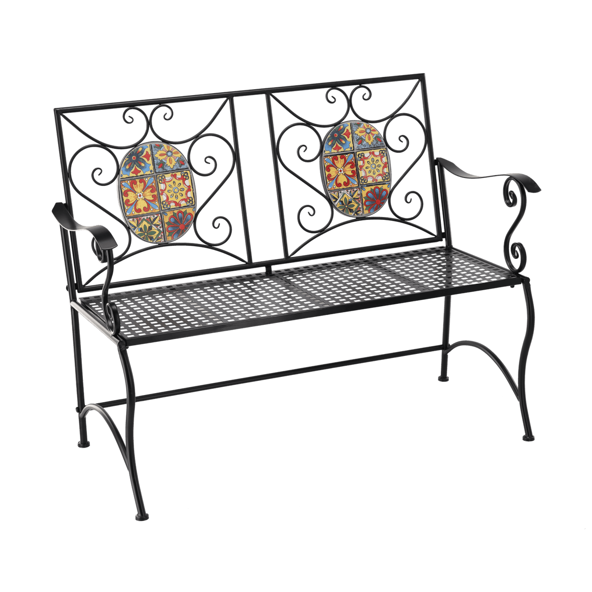 Panchina da Giardino Stile Mosaico 115x56x90 cm