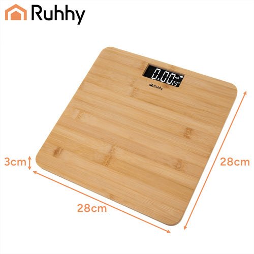 Bilancia pesapersone digitale in bambù con display LCD – max 180 kg, spegnimento automatico