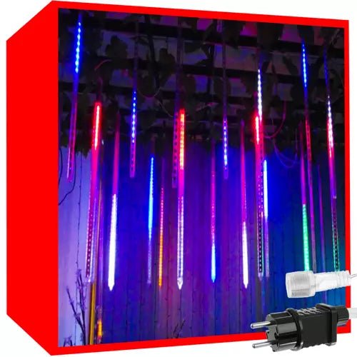 Pluie de météores multicolores de Noël à 36 LED 50 cm
