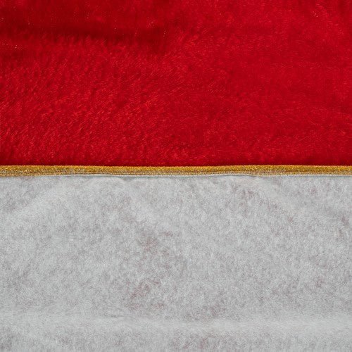 Tappeto sotto l’Albero di Natale Ruhhy 90 cm Morbido in Peluche Rosso Bianco e Oro