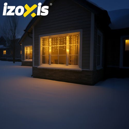 Luci di Natale IZOXIS 100 LED – 6 m, Bianco Caldo, IP44, Effetto Flash – Per Esterni e Interni
