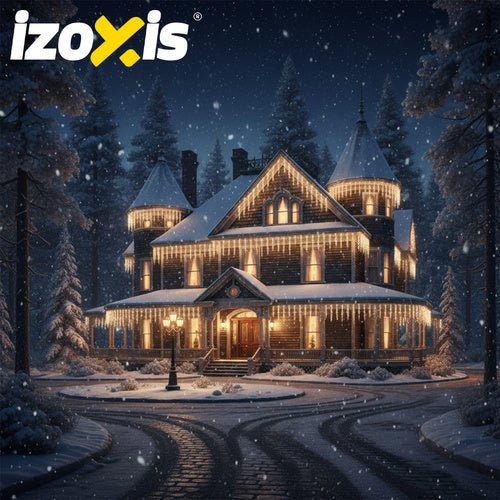 Luci di Natale 500 LED IZOXIS – 22,5 m, Bianco Caldo, IP44, 8 Modalità + Flash Per Esterni e Interni
