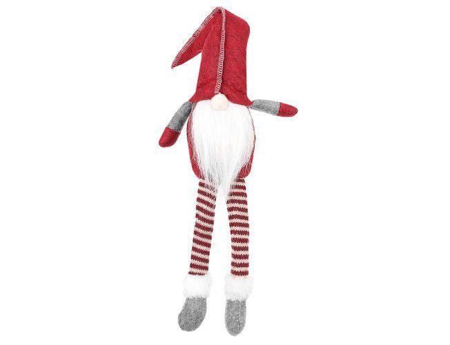Gnomo Seduto Rosso\Grigio Decorazione Natalizia 50 cm