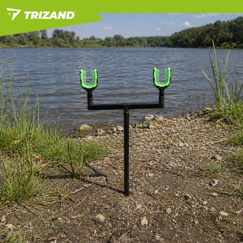 Set 2 supporti porta-canna da pesca anteriori + posteriori – TPR/ABS/acciaio inox