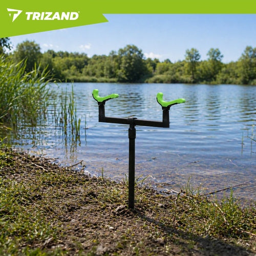 Set 2 supporti porta-canna da pesca anteriori + posteriori – TPR/ABS/acciaio inox