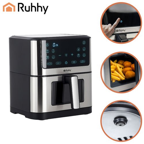 Friggitrice ad Aria Ruhhy 8L XXL 1800W 10 Programmi Display LED