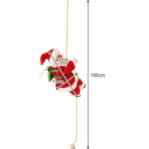 Babbo Natale su una Corda Decorazione Natalizia con Movimento e Musica, 100 cm