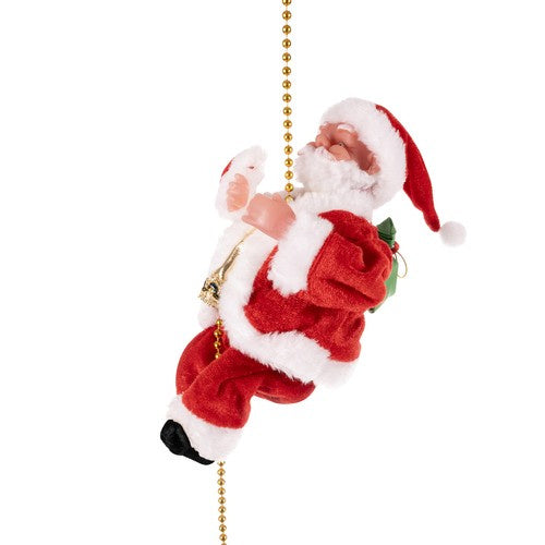 Babbo Natale su una Corda Decorazione Natalizia con Movimento e Musica, 100 cm