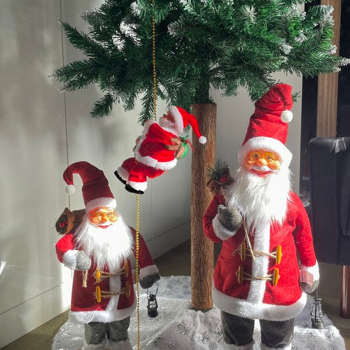 Babbo Natale su una Corda Decorazione Natalizia con Movimento e Musica, 100 cm