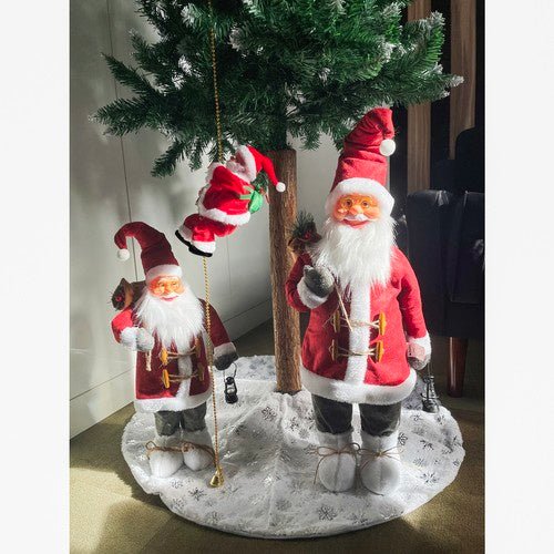 Babbo Natale su una Corda Decorazione Natalizia con Movimento e Musica, 100 cm