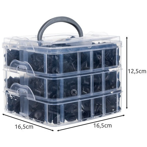 Kit clip fissaggio auto con estrattori 620 pezzi