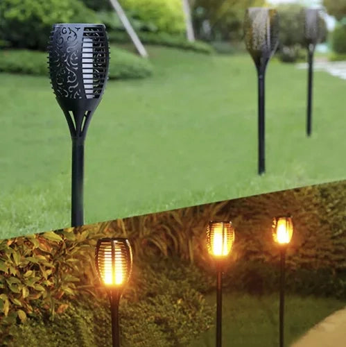 Lampade solari da giardino effetto fiamma set 4 pezzi Gardlov