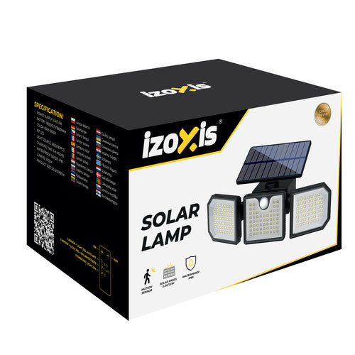 Lampada solare da parete Izoxis 167 LED 500 lumen con sensore di movimento