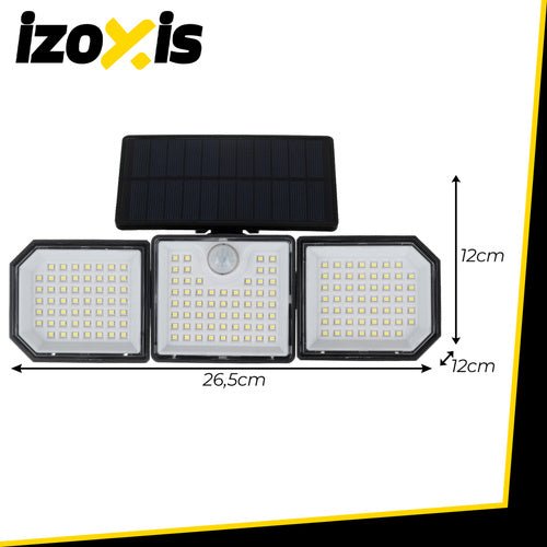 Lampada solare da parete Izoxis 167 LED 500 lumen con sensore di movimento