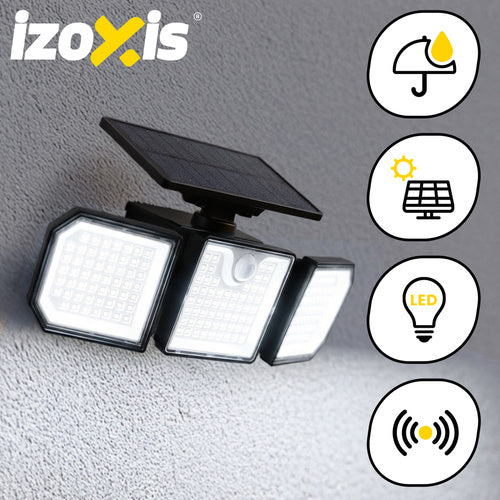 Lampada solare da parete Izoxis 167 LED 500 lumen con sensore di movimento